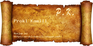 Prokl Kamill névjegykártya